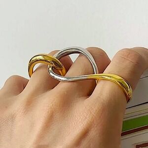 Sterling Silver Geometric Ring, Versatile, Creative, Design, Unique, Tre…